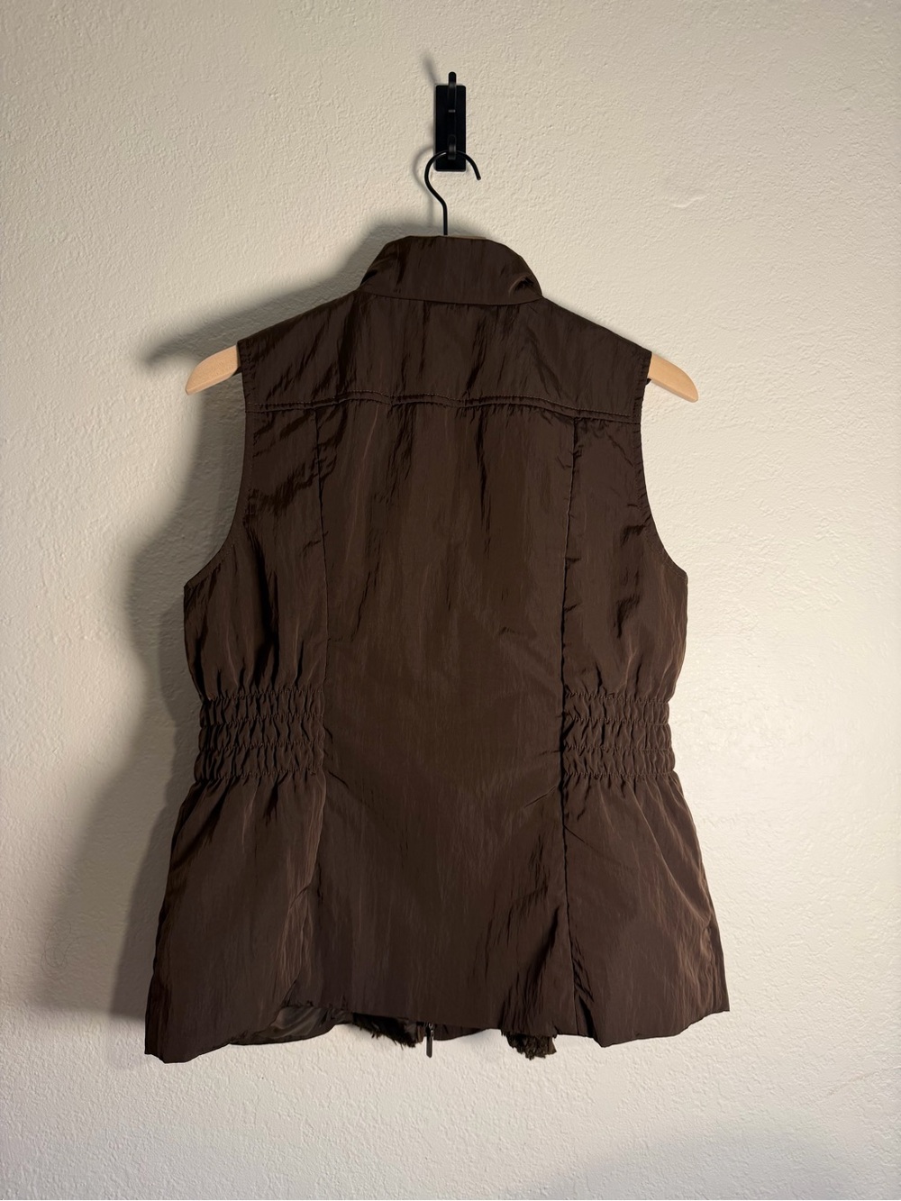 Charter Club Petite Brown Faux Fur Lined Puffer Vest P/M - Picture 3 of 4